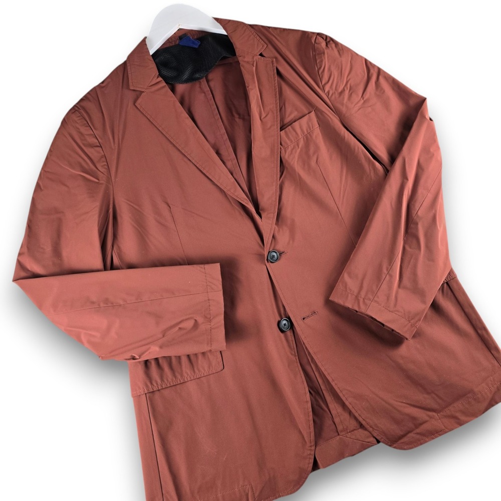 Hugo Boss Mens Blazer 40R Rust Orange Slim Fit Unconstructed Stretch Naden2-N